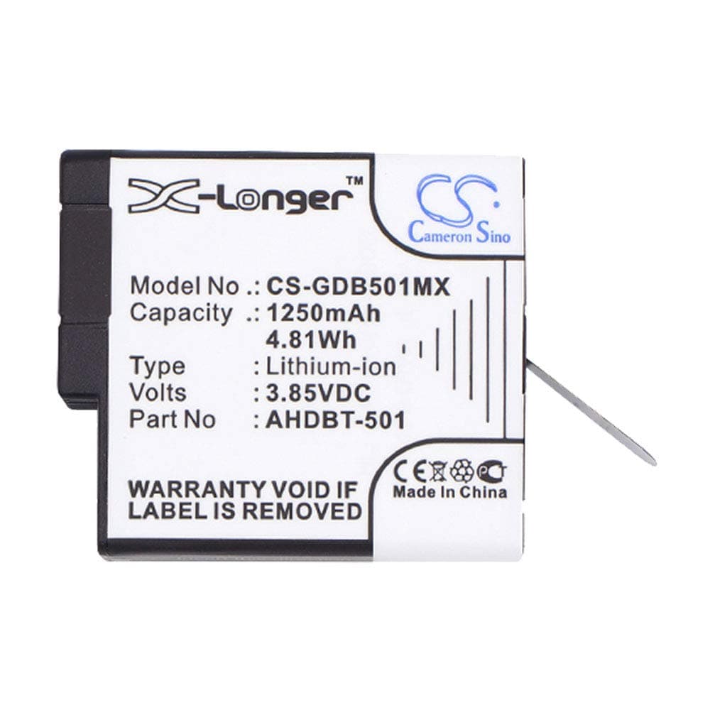 Батерия за камера GOPRO Hero 5; Hero 6; Hero 7; Hero 8 AHDBT-501 3,85V 1250mAh LIIon Cameron Sino