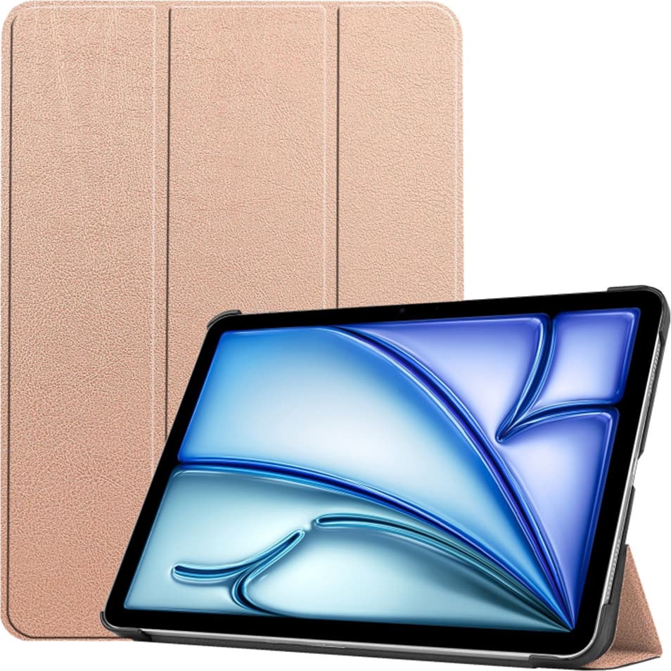 Кожен кейс и поставка за iPad Air 13 (2025), iPad Air 13 (2024) - Techsuit FoldPro Leather Case (розово злато)