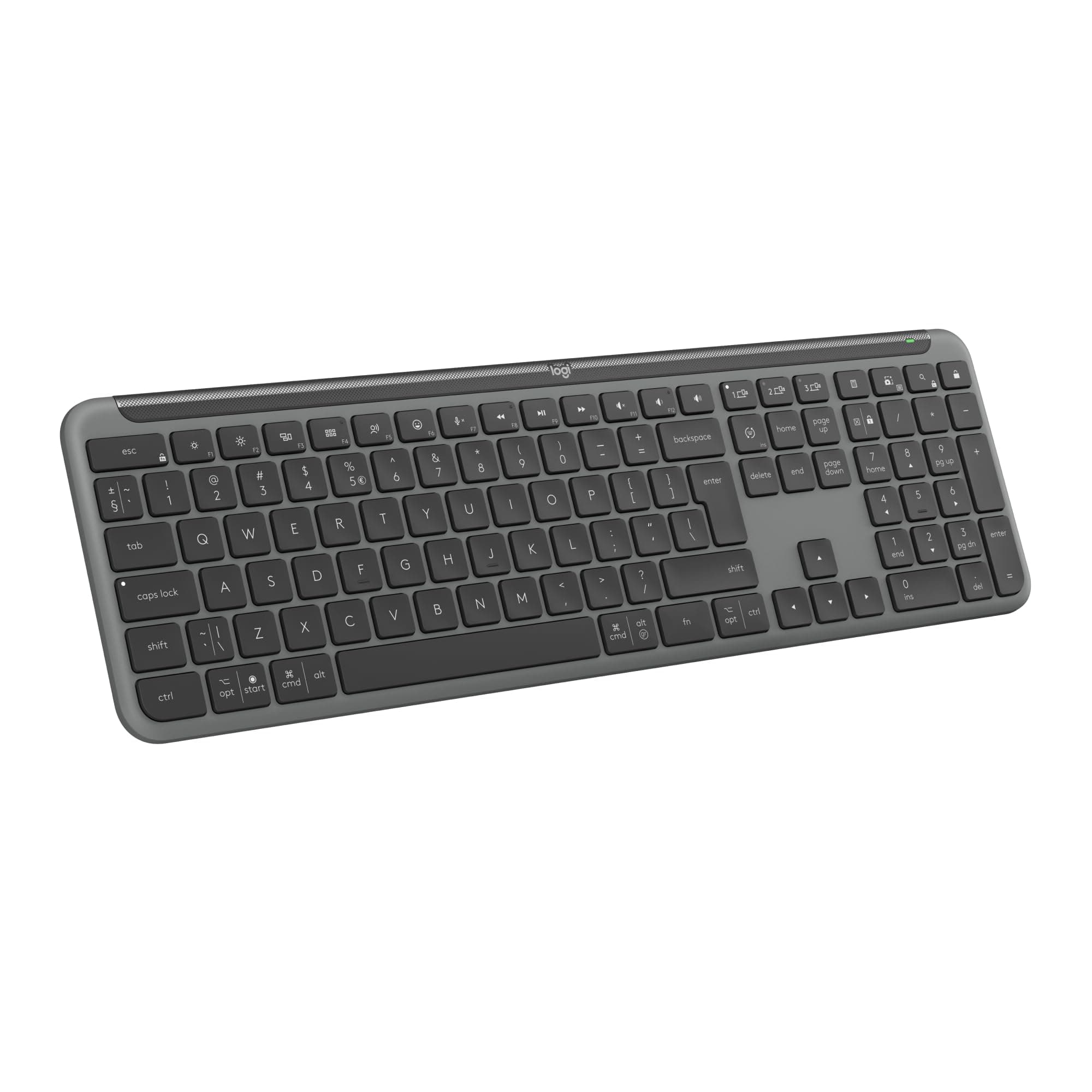 Клавиатура Logitech Signature Slim K950 (920-012465), безжична, US International подредба, черна, Bluetooth, USB