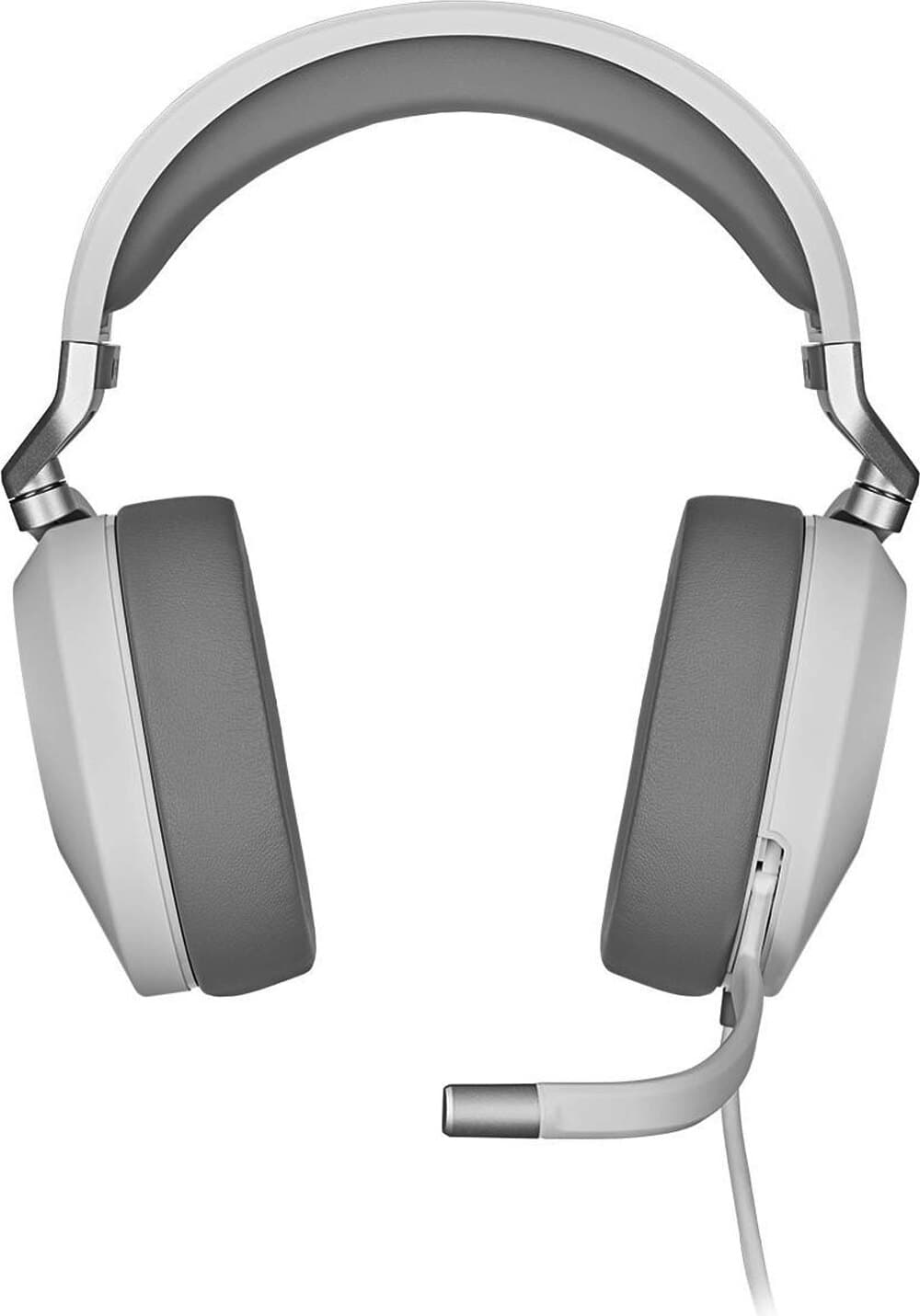 Слушалки Corsair HS65 SURROUND Gaming, микрофон, 20 Hz - 20 kHz честотен диапазон, 1.8 m кабел, бели