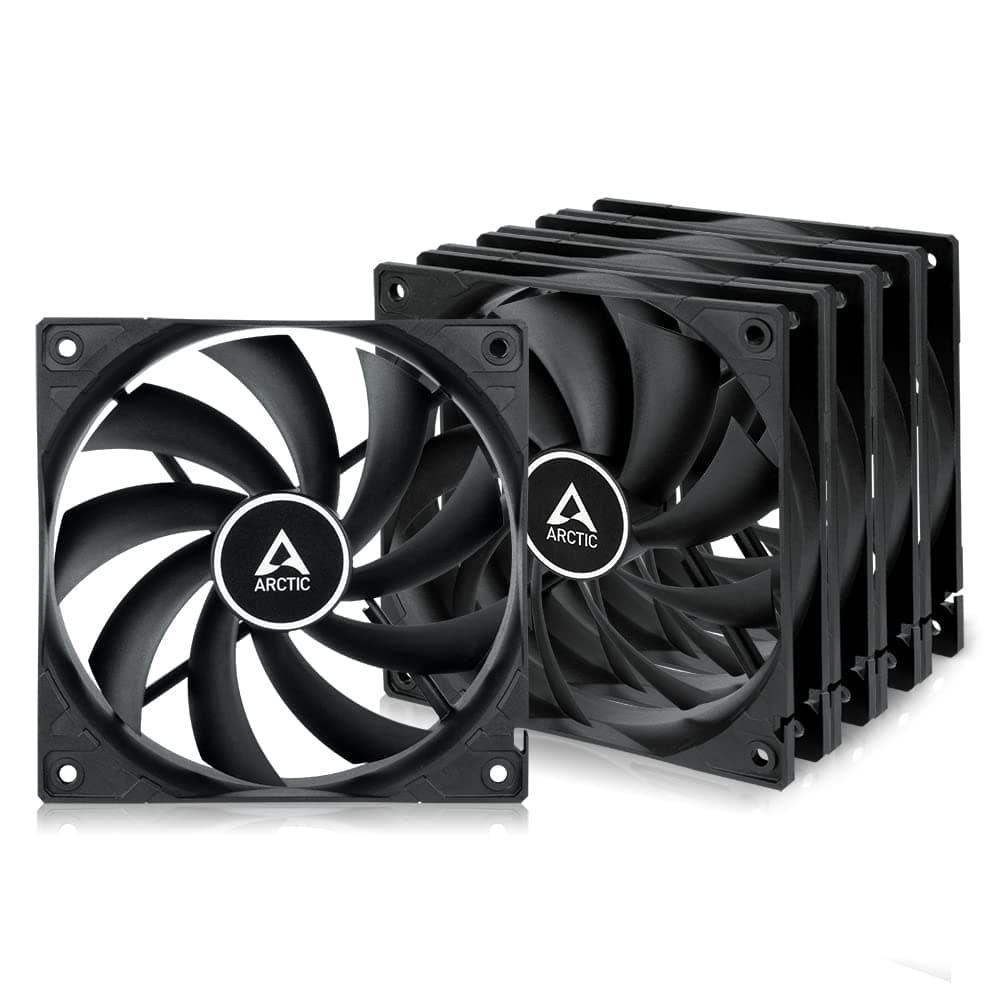Комплект вентилатори ARCTIC F12 PWM 120 мм, 5 броя, Черен