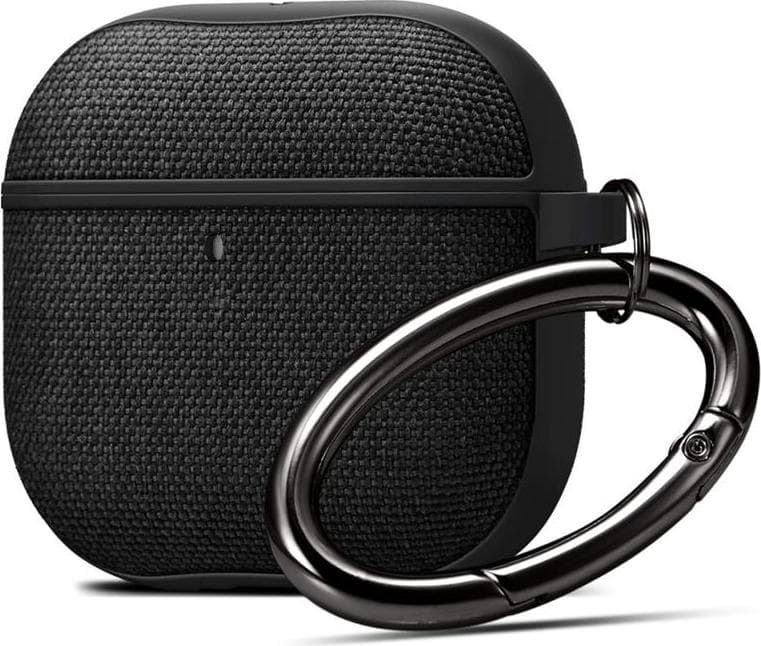 Хибриден удароустойчив кейс с карабинер за Apple AirPods 4 - Spigen Urban Fit Case (черен)