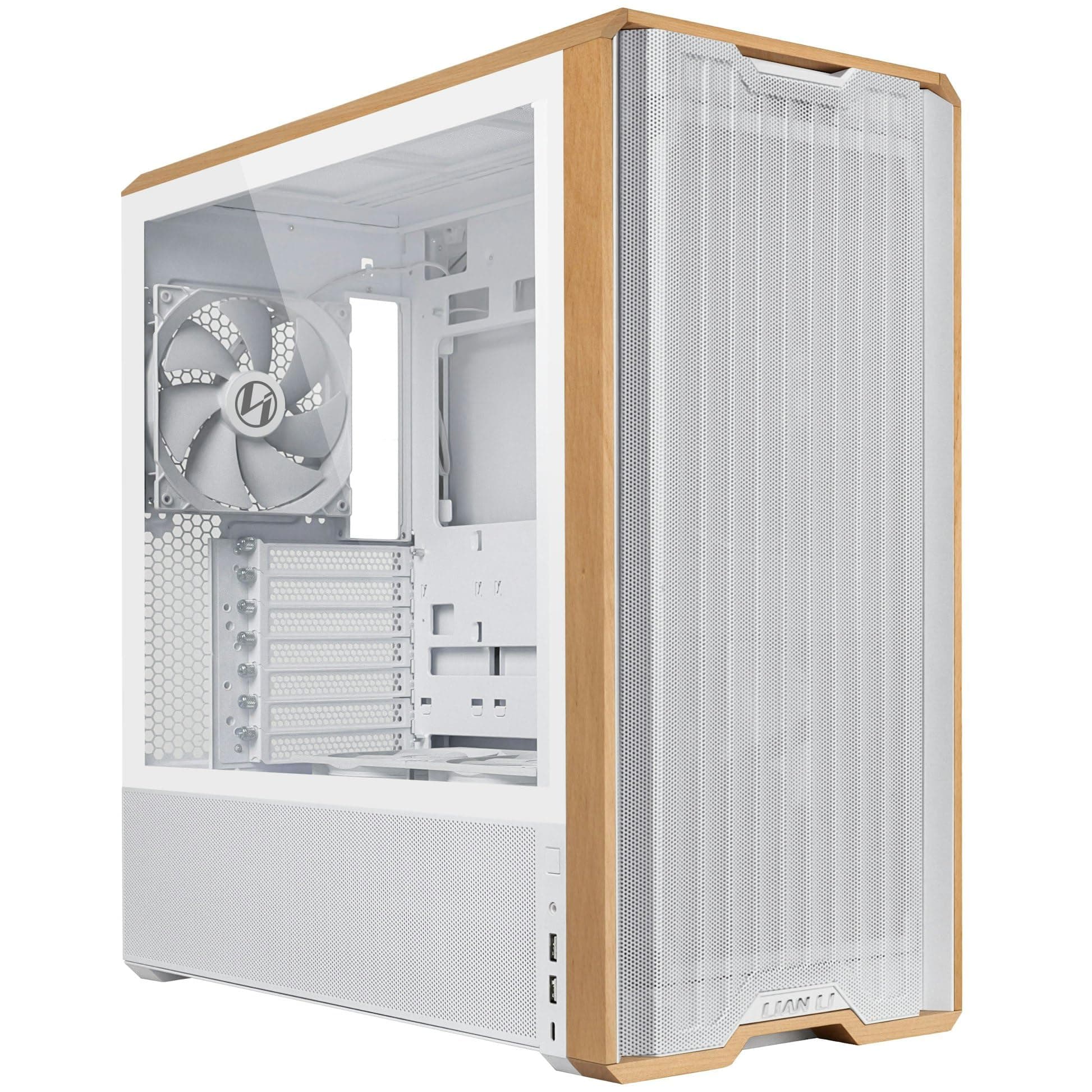 Кутия Lian-Li LANCOOL 217 Mid-Tower, Tempered Glass, Wood-White