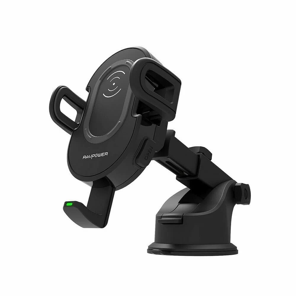 Поставка за кола с безжично зареждане за Qi съвместими смартфони - Ravpower Wireless Chargering Car Holder 10W (черен)