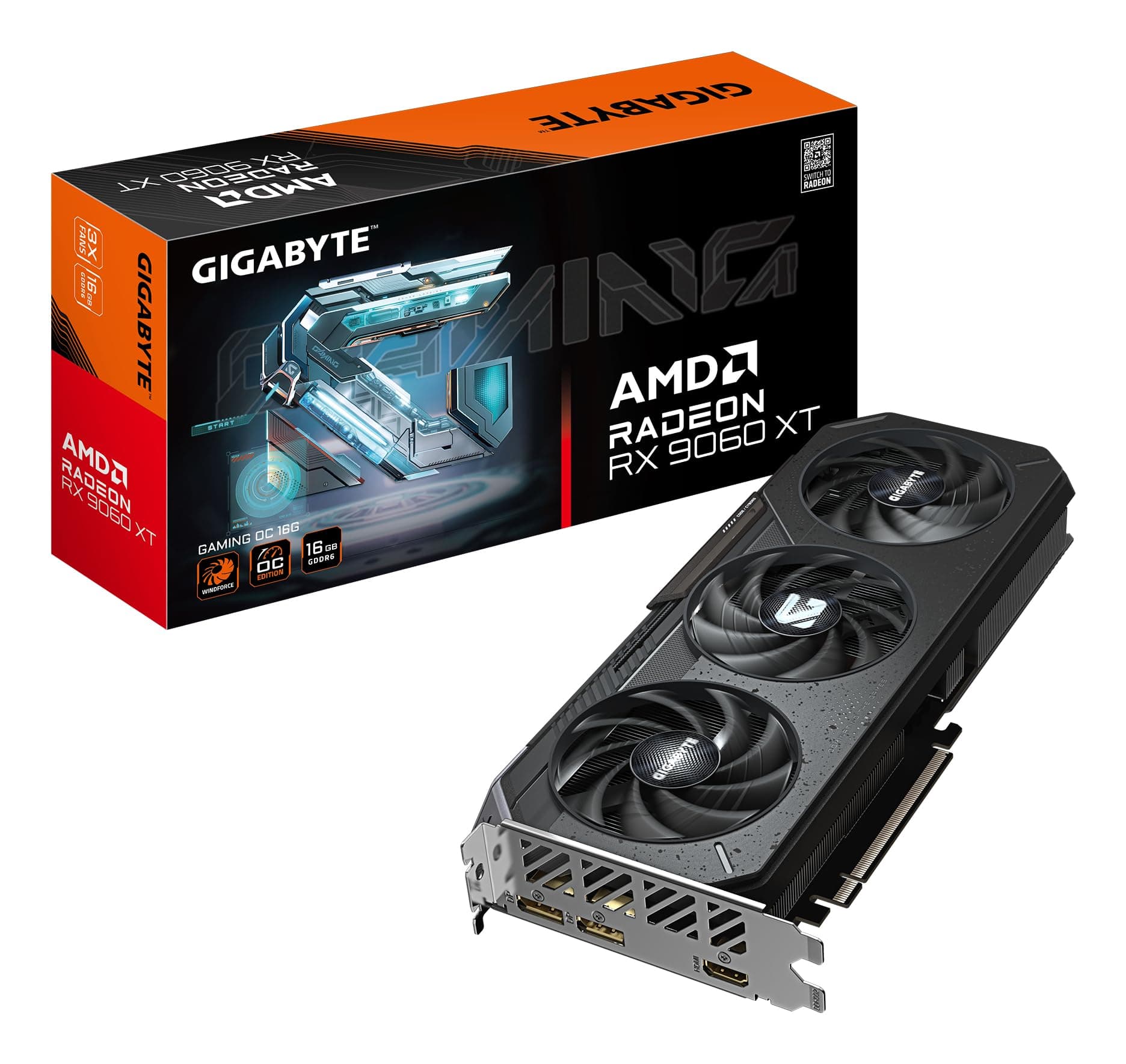 Видео карта GIGABYTE RADEON RX 9060 XT GAMING OC 16GB GDDR6