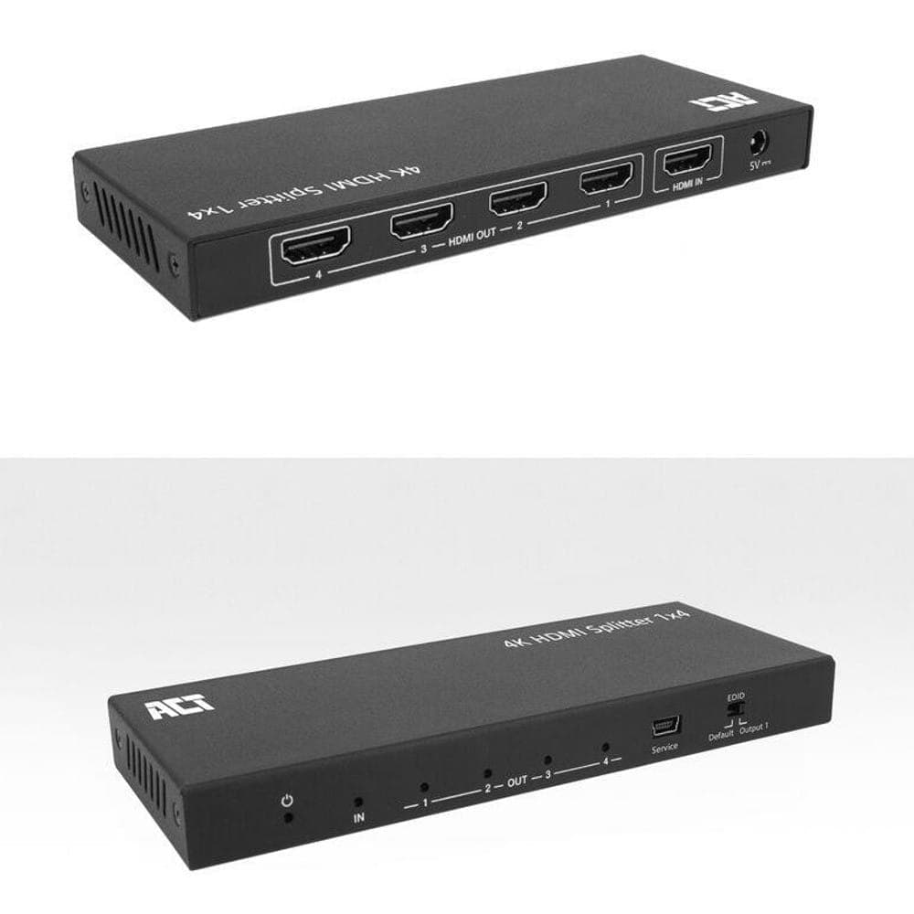 ACT HDMI Сплитер AC7832 4К HDMI сплитер, 1 вход.4 HDMI изхода