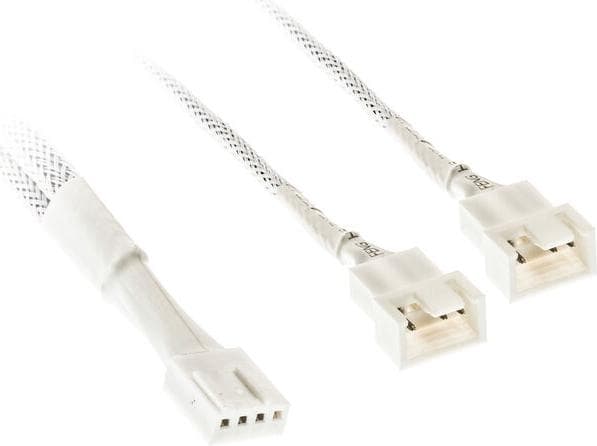 Кабел Kolink PWM 1-2 Сплитер - 35 cm, оплетен, Бял