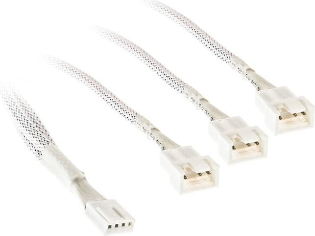 Кабел Kolink PWM 1-3 Сплитер - 35 cm, оплетен, Бял
