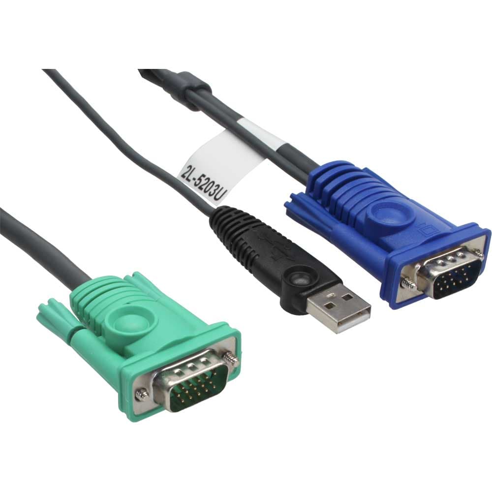 KVM кабел ATEN, PC HDB & USB към 3in1 SPHD(Keyboard/Mouse/Video), Вграден PS/2 към USB конвертор, 5 м