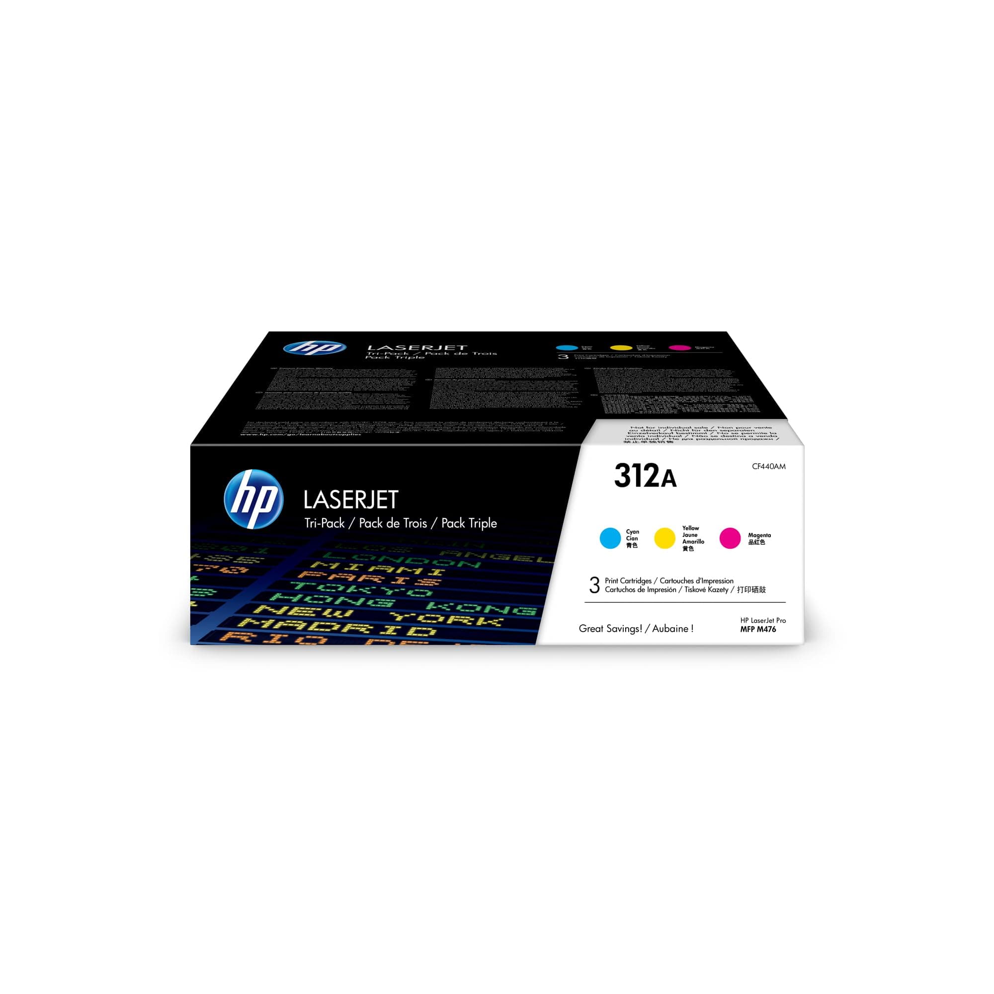 HP 312A оригинална CYM тонер касета CF440AM мултипакет