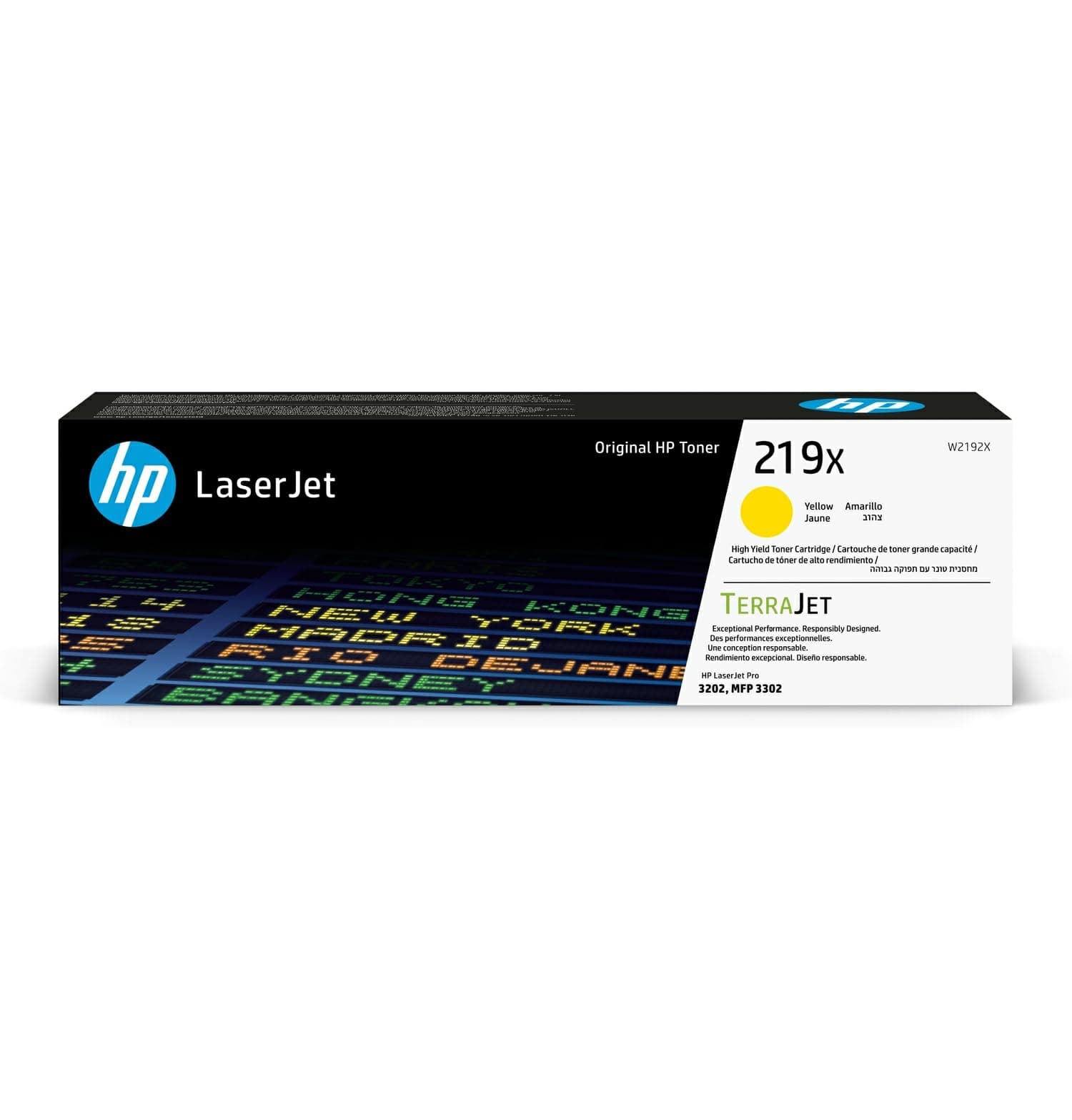 Жълта оригинална тонер касета HP 219X LaserJet с голям капацитет