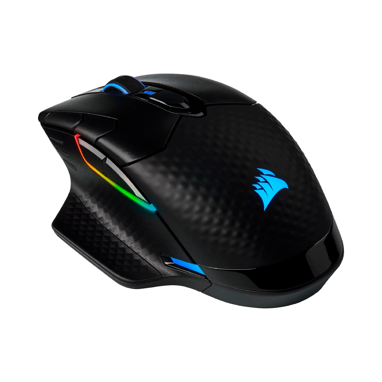 Мишка Corsair Dark Core RGB PRO Wireless (EU), оптична (16 000 dpi), безжична/жична, 9 програмируеми бутона, памет, Bluetooth, USB, подсветка, черна