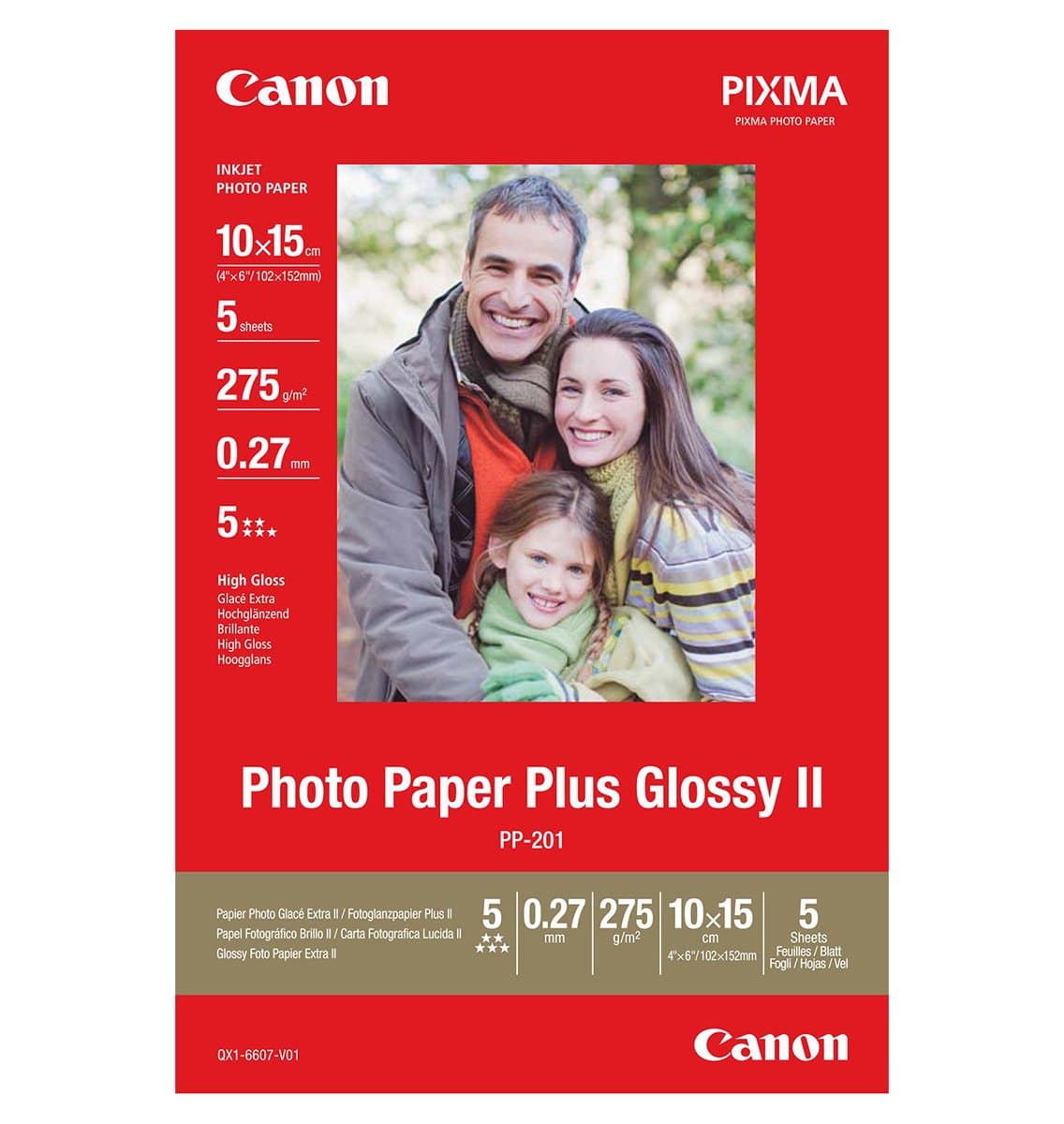 CANON PP-201 гланцова фотохартия 10х15см 5 листа