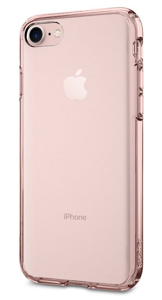 Хибриден кейс с висока степен на защита за iPhone 8, iPhone 7 - Spigen Ultra Hybrid Case (роз.злато-прозрачен)