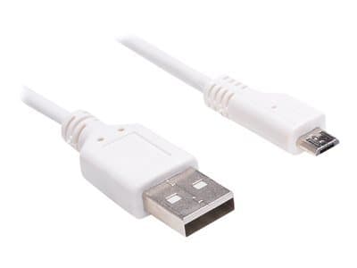 Кабел Sandberg, от USB A(м) към USB micro B(5pin)(м), 1.0m, бял