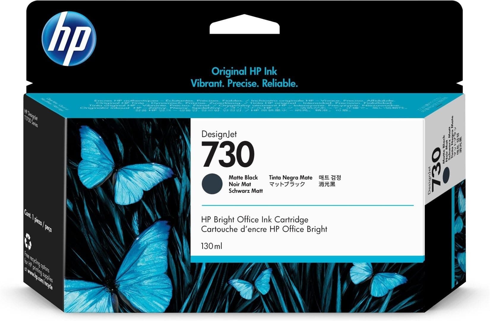 HP 730 130 ml Matte Black Ink Crtg T1600 / T2600 / T1700