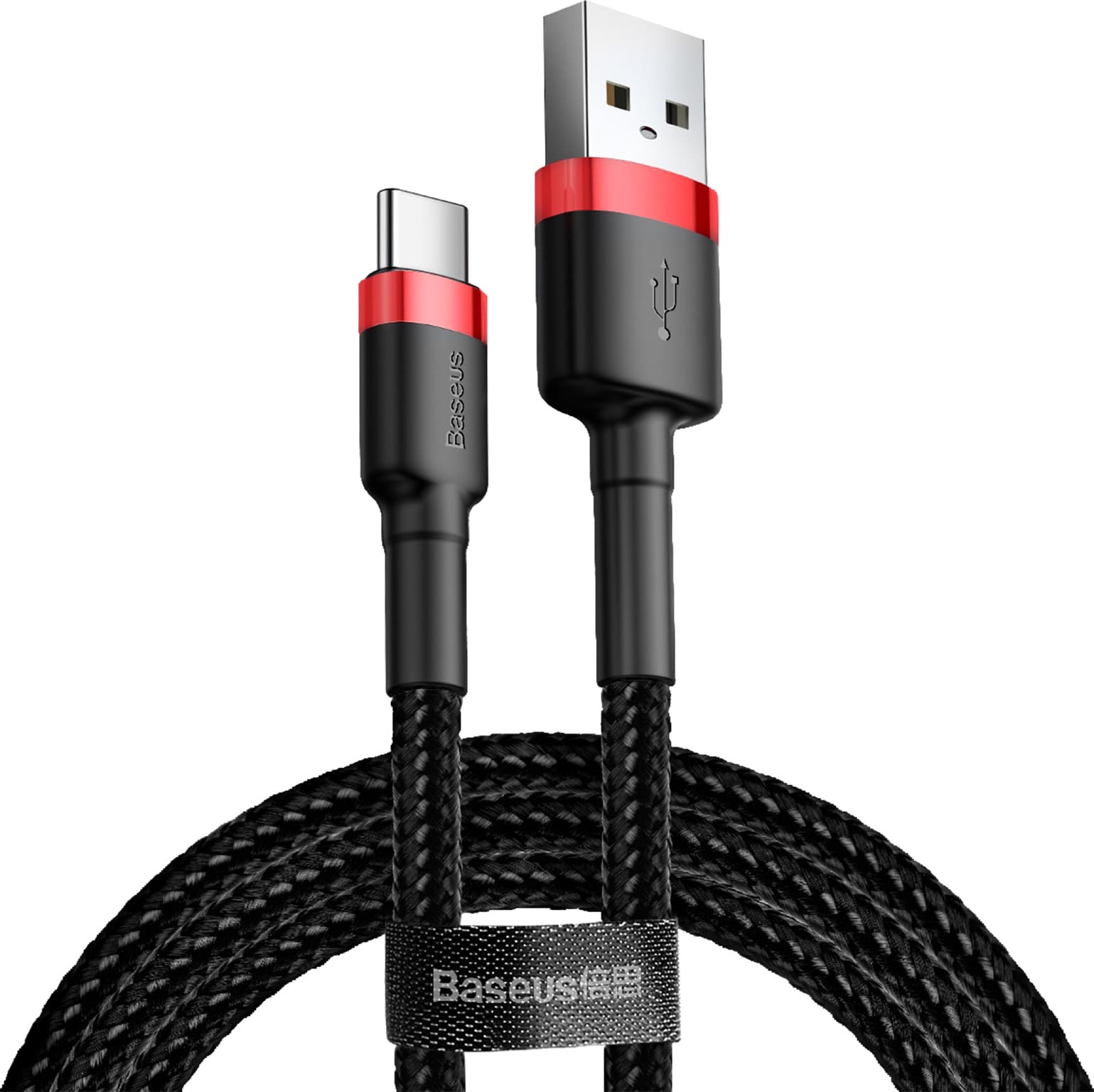 Кабел Baseus Cafule (CATKLF-A91), от USB A(м) към USB C(м), 0.5m, черен