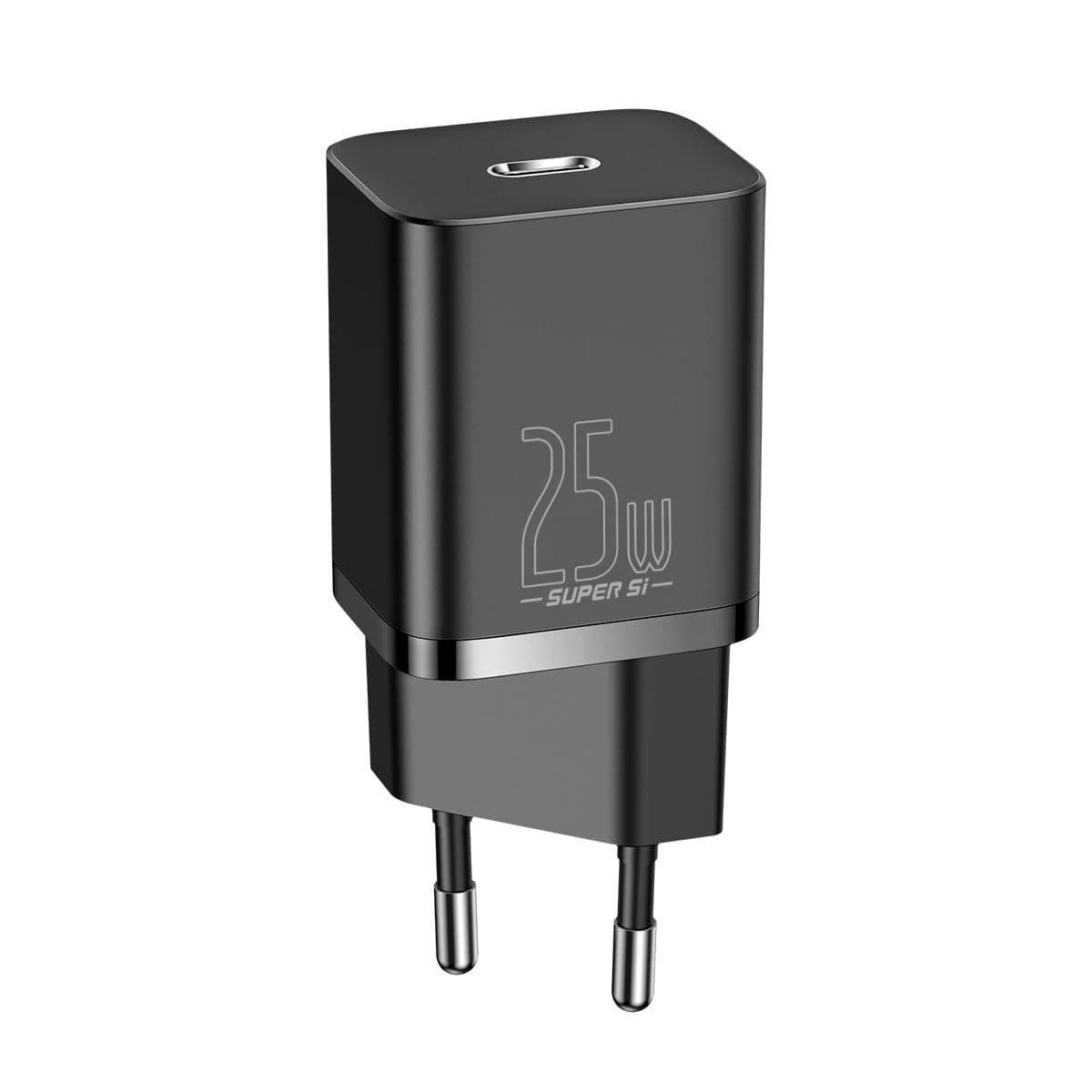 Зарядно устройство Baseus Super Si 1C Black (CCSP020101), от контакт към USB C(ж), 5V/3A, 25W, черно
