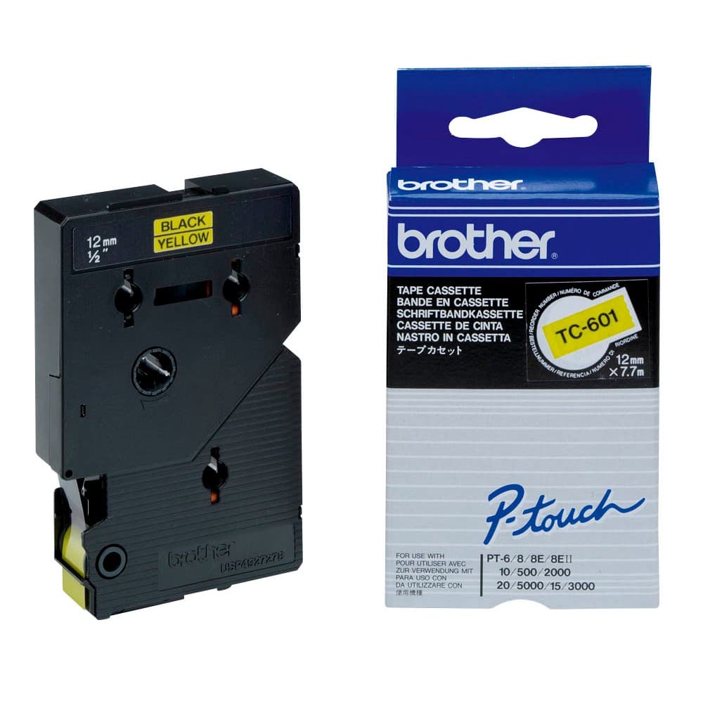 BROTHER P-Touch TC-601 черно на жълто 12мм
