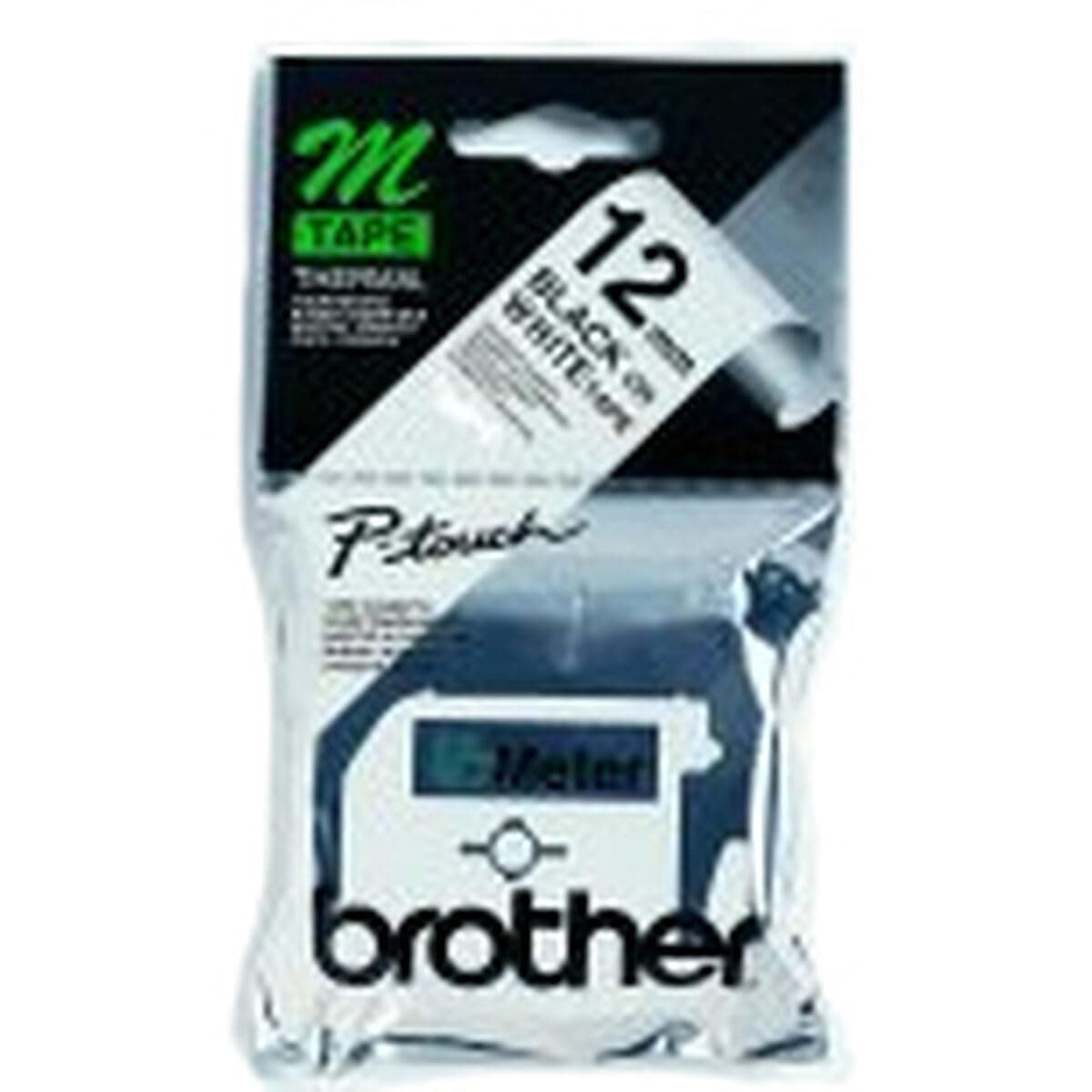 BROTHER MK231BZ лента касета 12mmx8m черно върху бяло без ламинат за P-touch 60 65 75 80 85 110