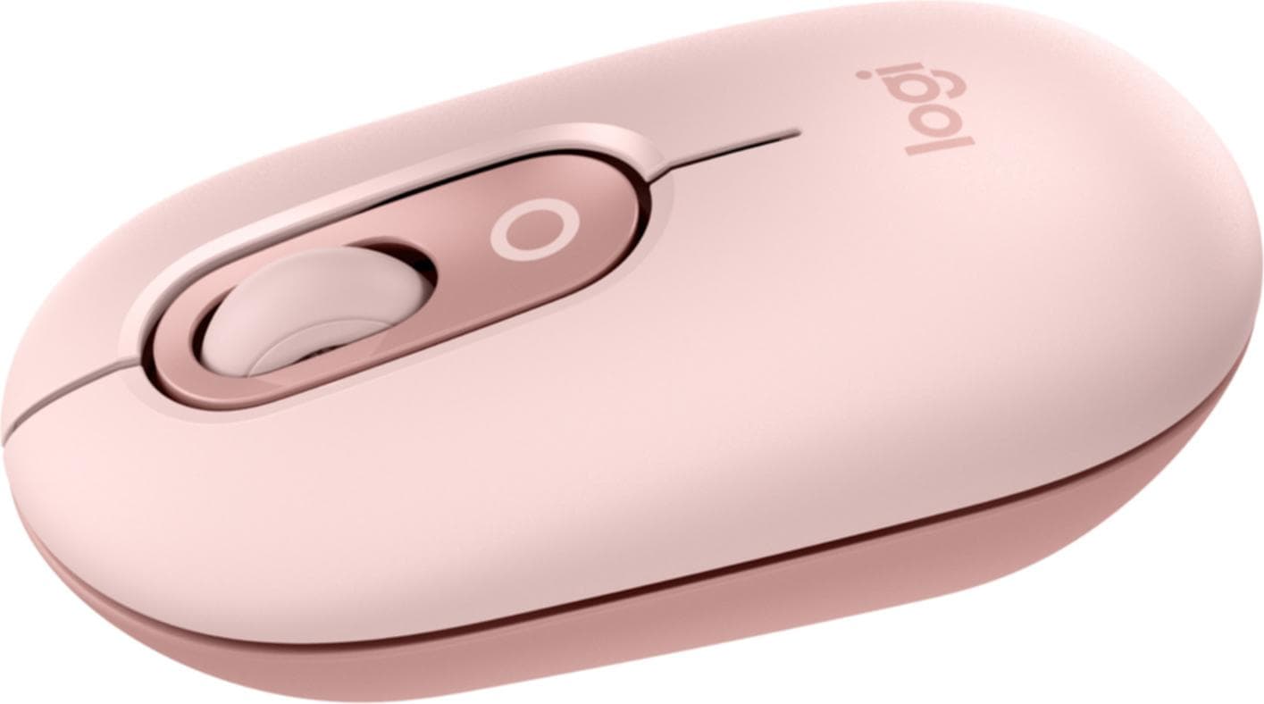 Мишка Logitech POP Mouse, оптична (4000 dpi), безжична, Bluetooth, светлорозова
