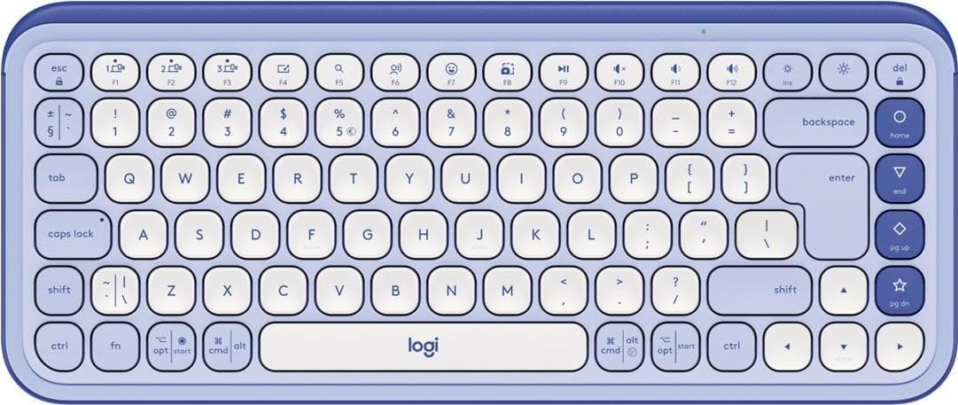 Клавиатура Logitech POP Icon Keys Lilac & Off White (920-013074), безжична, 4 програмируеми клавиша, US International подредба, лилава, Bluetooth