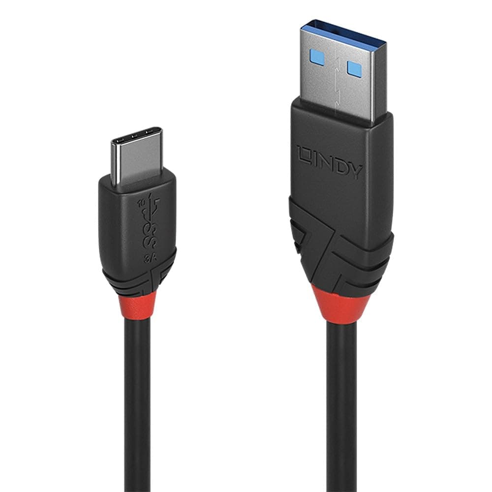 Кабел Lindy 36917, USB Type A(м) към USB Type C(м), 1.5m, черен