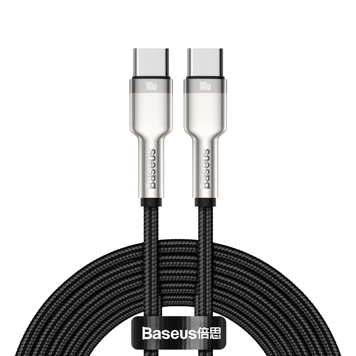 Кабел Baseus Cafule Series 100W (CATJK-D01), от USB C(м) към USB C(м), 2m, 100W, черен