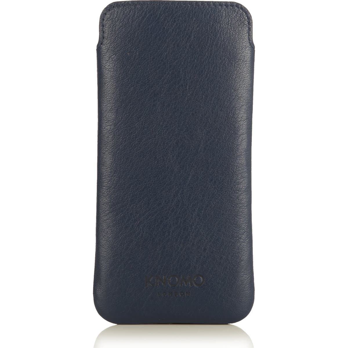 Кожен калъф от естествена кожа за iPhone 8, iPhone 7, iPhone 6, iPhone 6S - Knomo Leather Slim Sleeve (син)