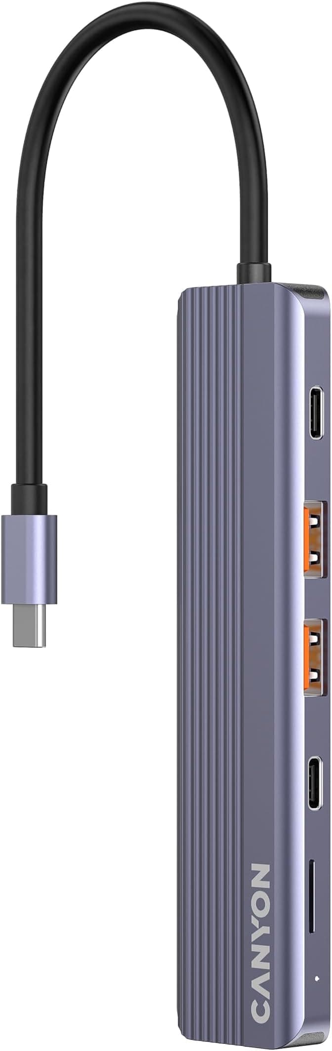 Докинг станция Canyon DS-17, от USB-C към 1x USB-C, 1x USB-C (PD), 2x USB-A, 1x HDMI, 1x MicroSD четец