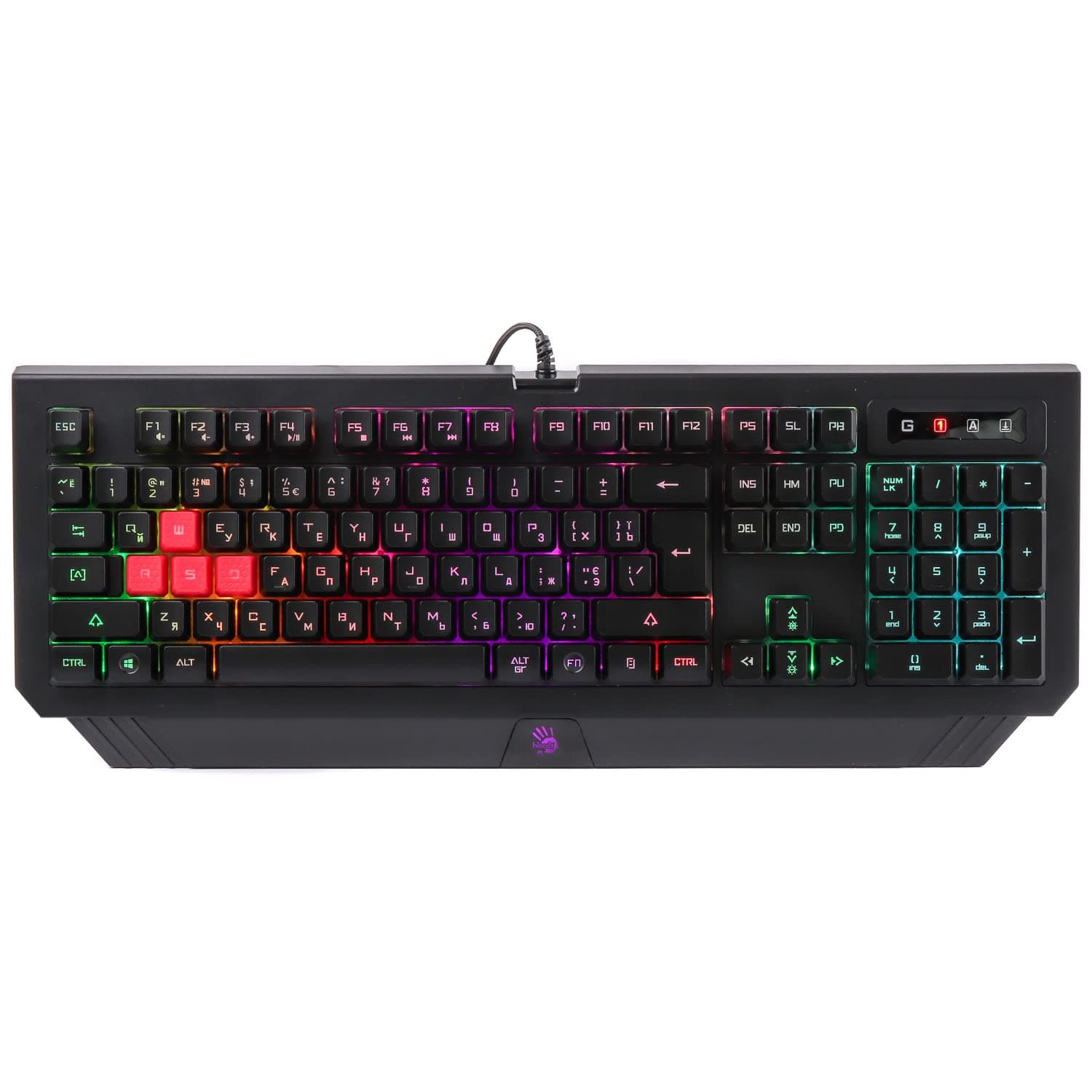 Клавиатура A4Tech Bloody Gaming B120N, 160 KB вградена памет, подсветка, черна, USB