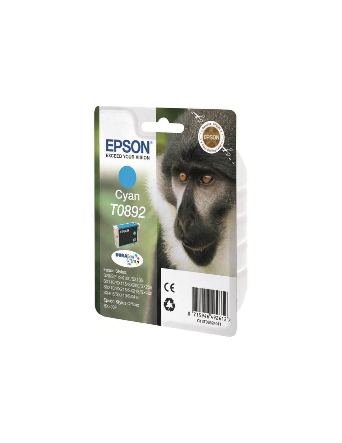 EPSON 1LB T0892 касета с мастило, циан, нисък капацитет 3,5 ml, блистер от 1 опаковка без аларма
