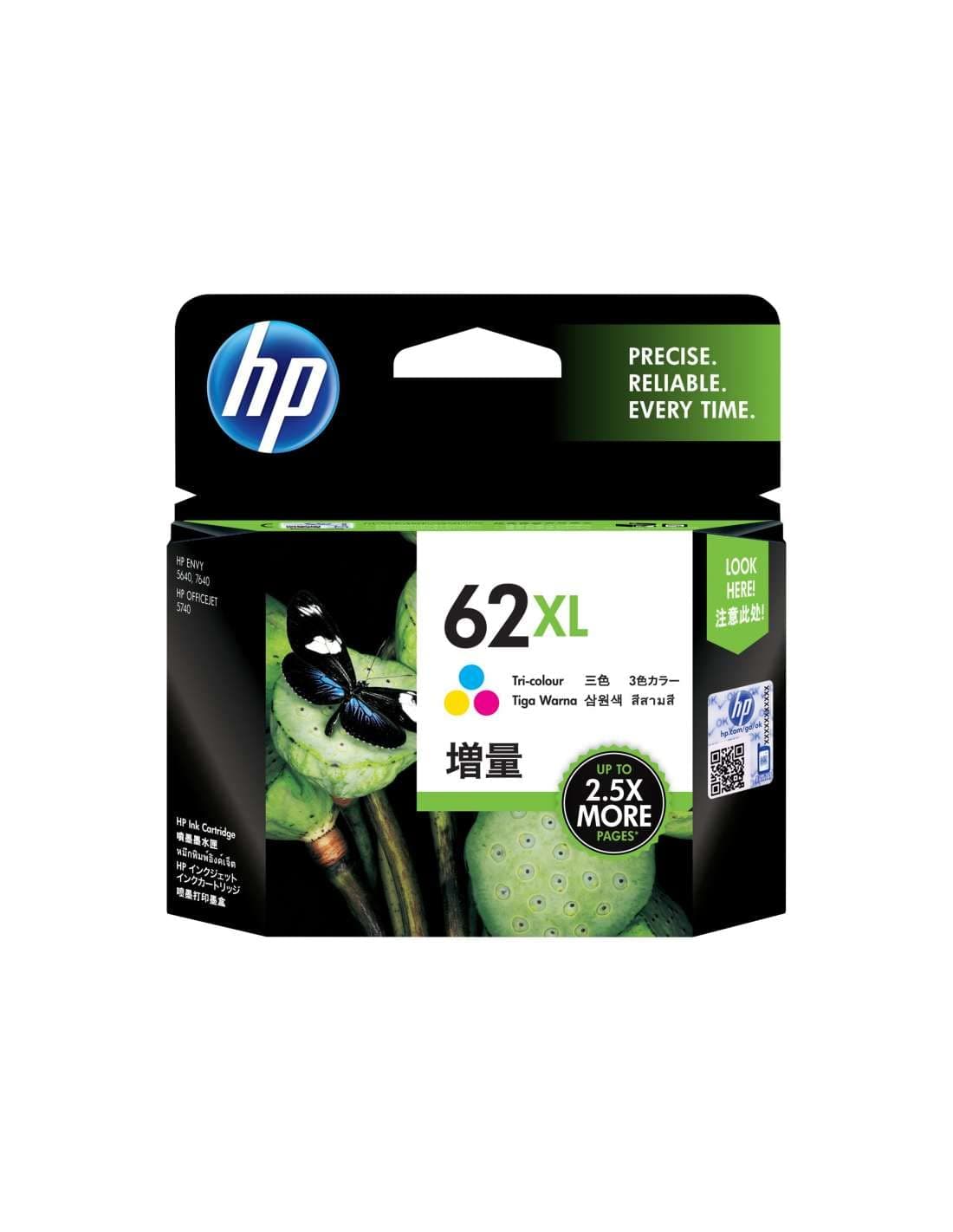 HP 62XL оригинална мастилена касета C2P07AE UUS трицветна с голям капацитет 1 опаковка