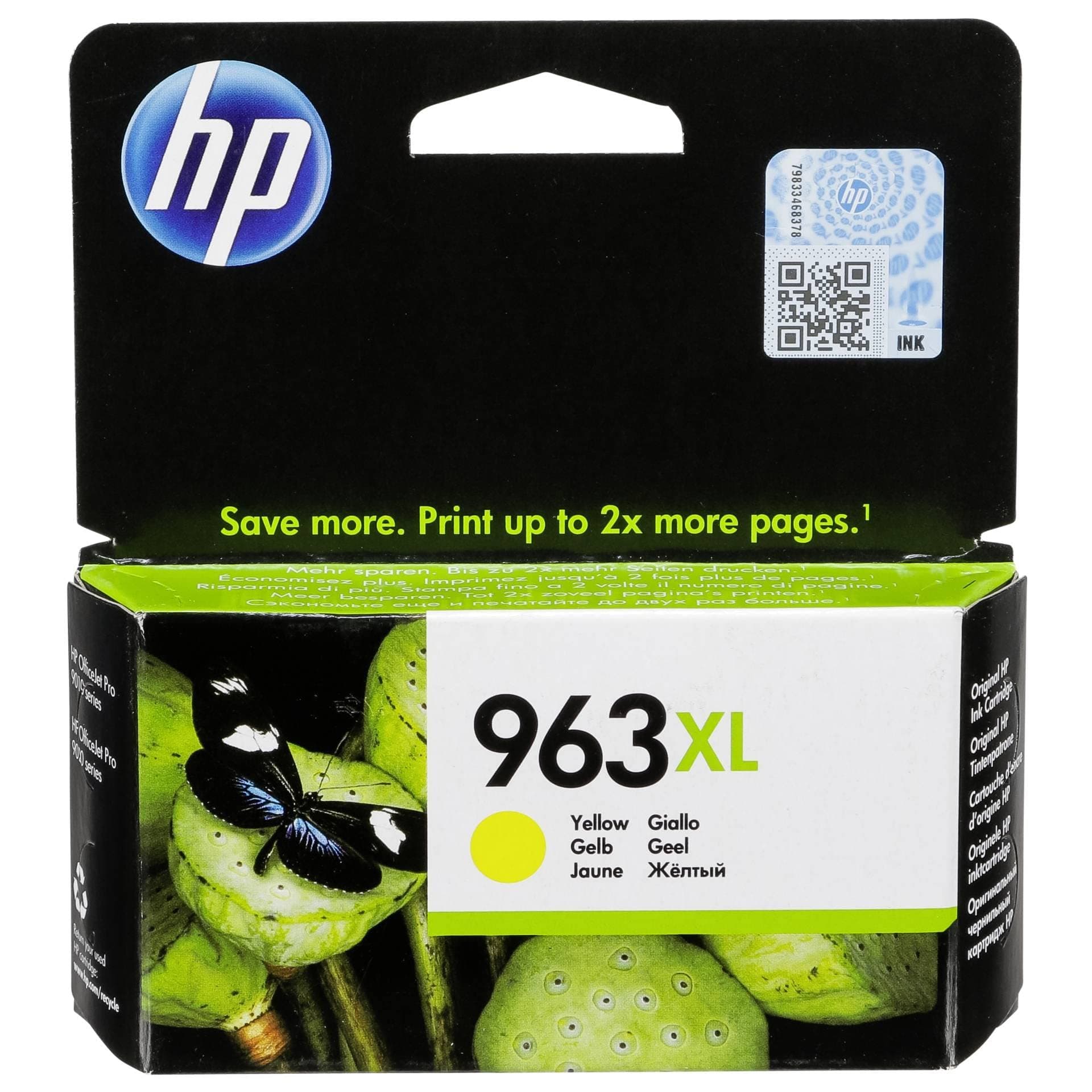 Жълта оригинална касета с мастило HP 963XL с голям капацитет