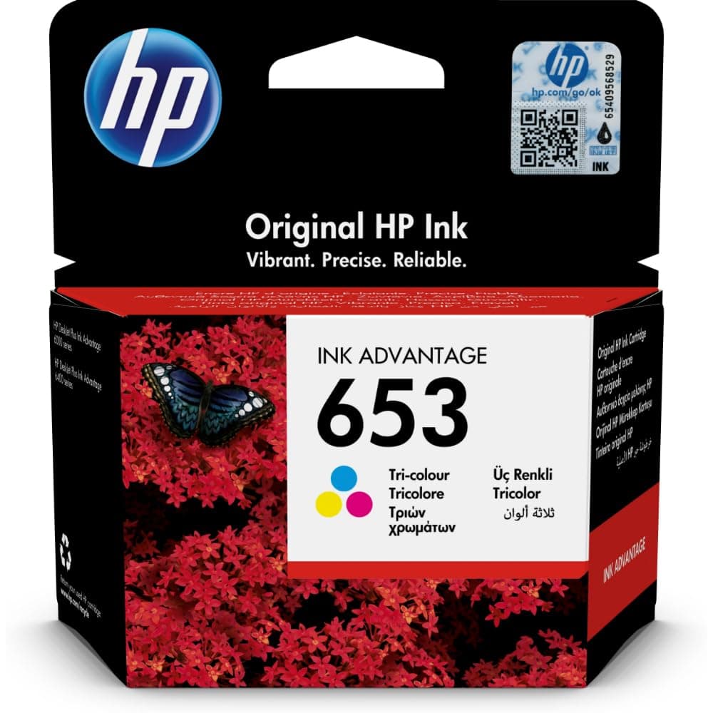 Трицветна оригинална касета с мастило HP 653 Ink Advantage