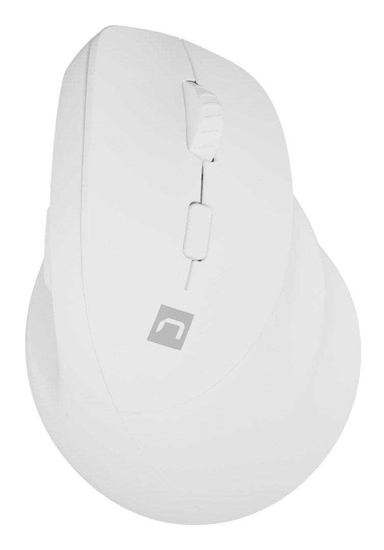 Natec Vertical Mouse Crake 2 Wireless, 2400DPI Bluetooth 5.2 + 2.4 GHz White