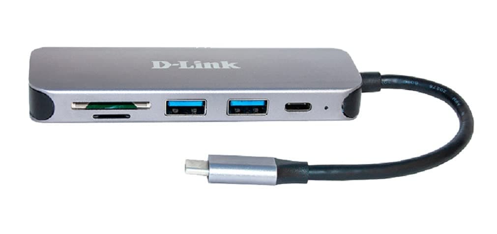 D-LINK 5in1 USB-C хъб с четец на карти