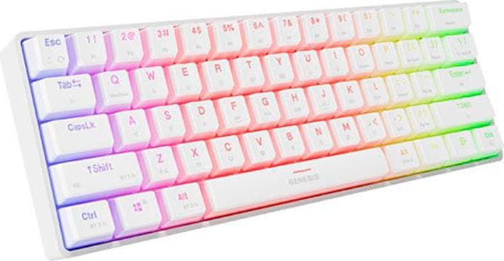 Genesis Mechanical Gaming Keyboard Thor 660 G2 Wireless RGB Backlight WHITE GATERON BROWN