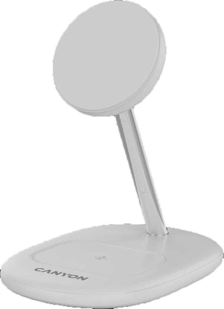 Безжично зарядно Canyon WCS-205, от USB-C(ж) към безжично зареждане, 9V/3A, бяло, 15W