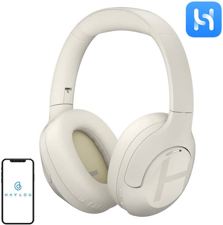 Безжични блутут слушалки с активна изолация на околния шум - Haylou S35 ANC Wireless Headphones (бял)
