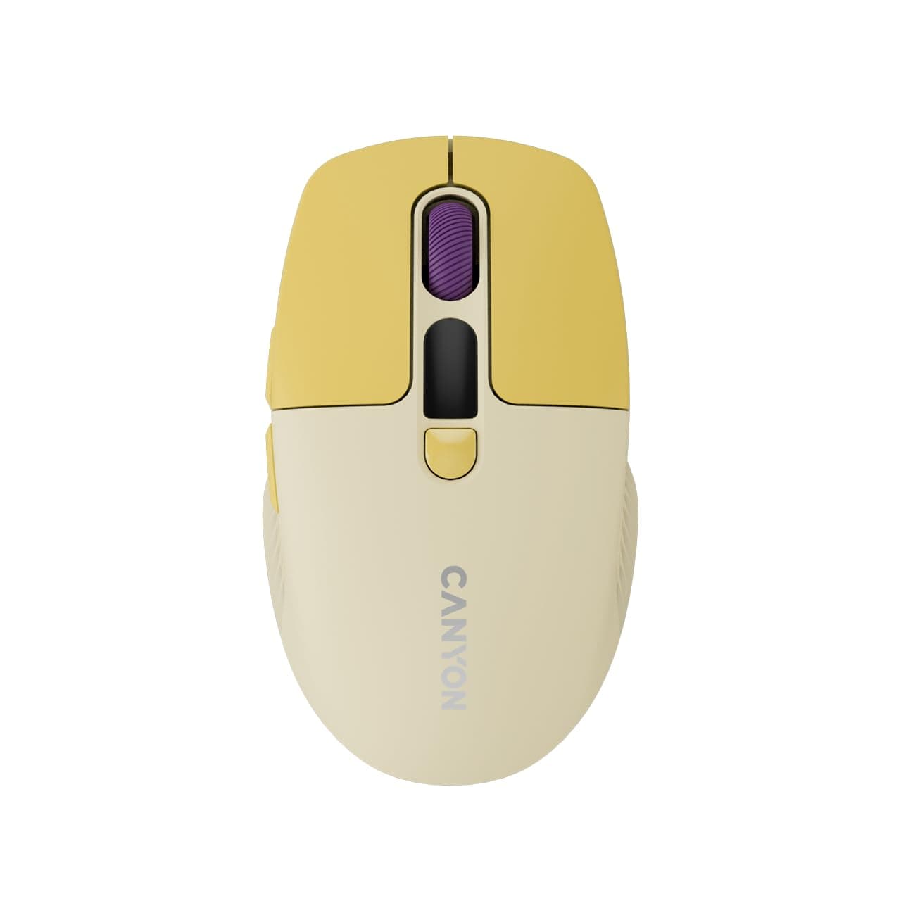 Мишка Canyon MW-26, оптична (2400 dpi), безжична, Bluetooth, USB, жълта, 6 бутона