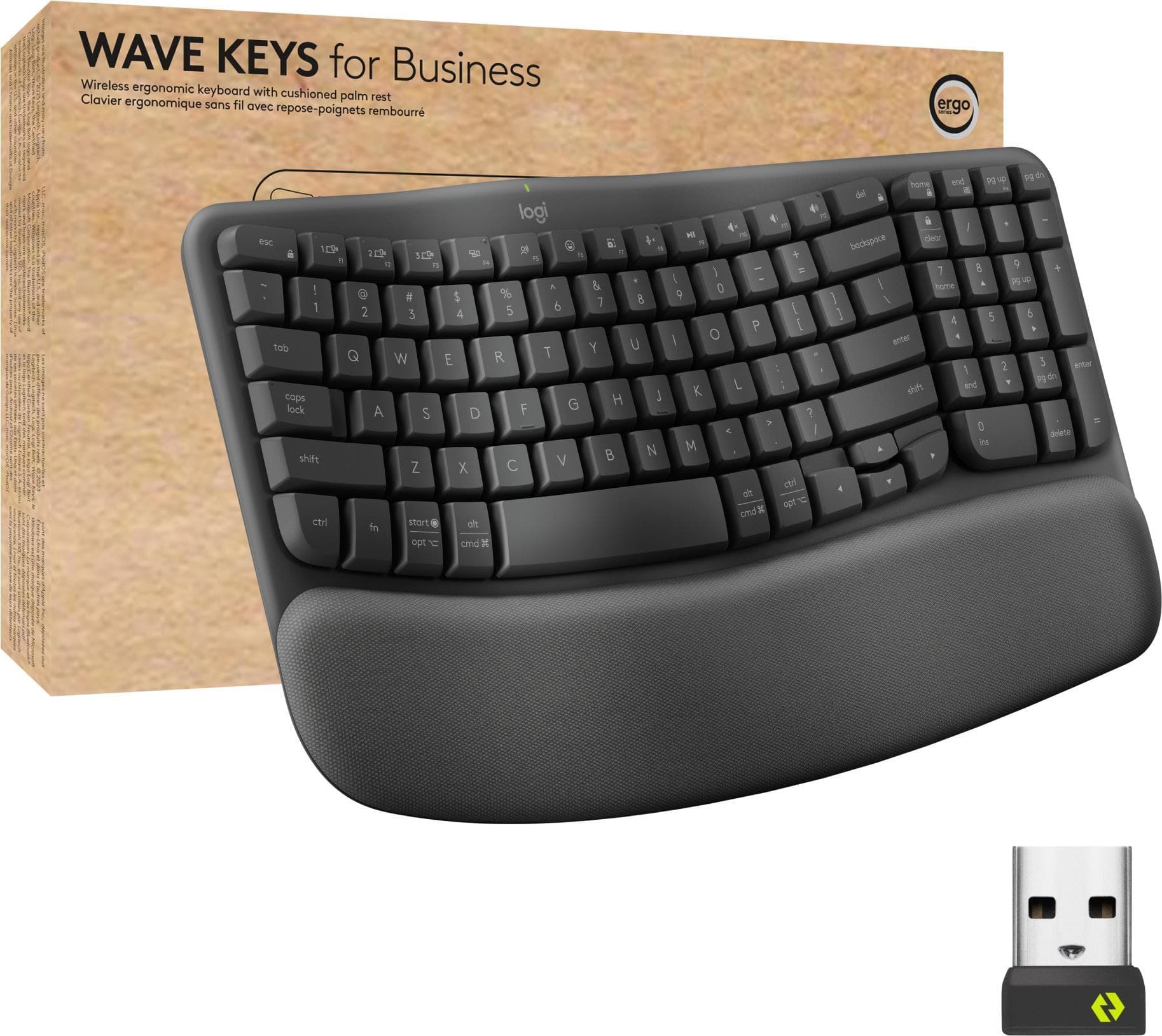 Клавиатура Logitech Wave (920-012334), US International, черна, Bluetooth, USB