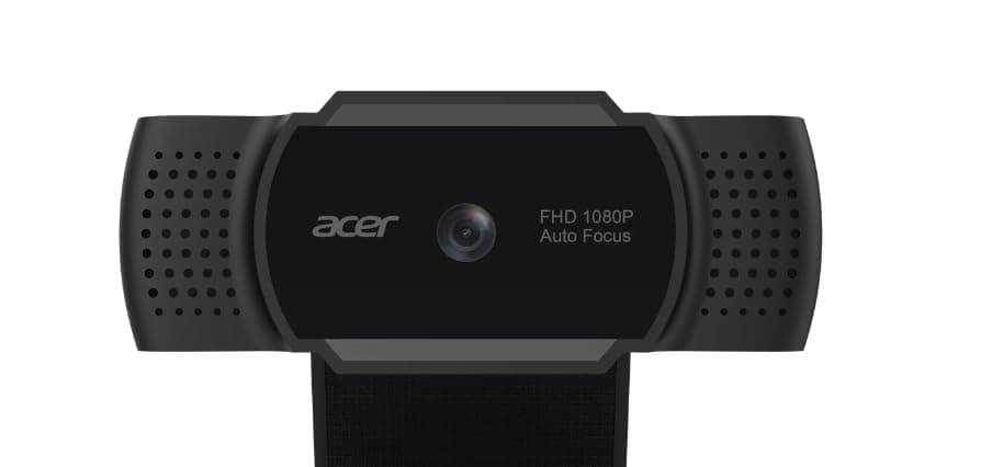 Acer USB Webcam Built in Microphone - max. resolution FHD (1920x1080), Frame rate -30fps, 2.0 Mega Pixel, Auto Focus, View Angle -80 degree, Omni-directional Auto noise reduction, USB A 2.0, Lens cover, Windows, Chrome, IoS, Black