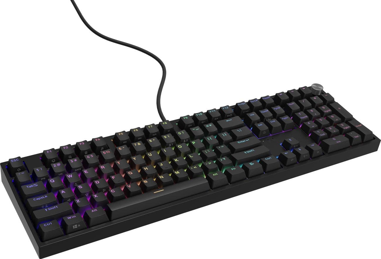 Genesis Mechanical Gaming Keyboard Thor 404 Black RGB Backlight Outemu Peach Silent, US Layout