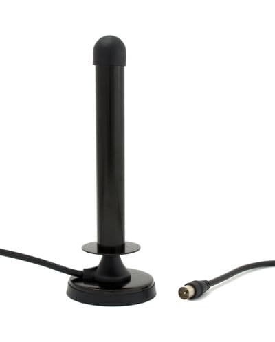 Цифрова антена Diva AMP25, вътрешен монтаж, DVB-T, 3 м кабел, 5 dbi, черна