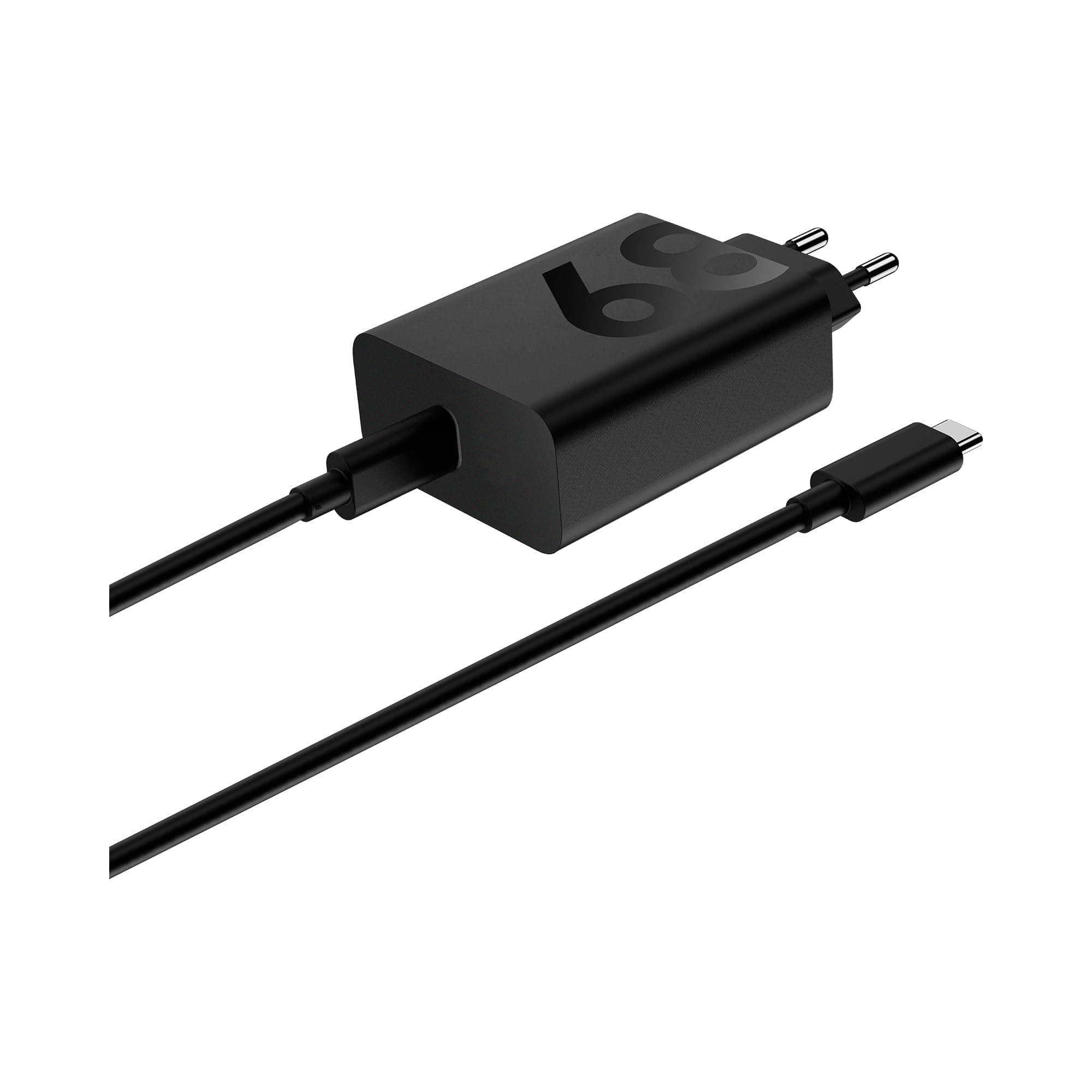 Зарядно устройство Motorola TurboPower PG38C06281, от контакт към USB-C(ж), 5V/3A, 68W, черно, USB-C към USB-C кабел