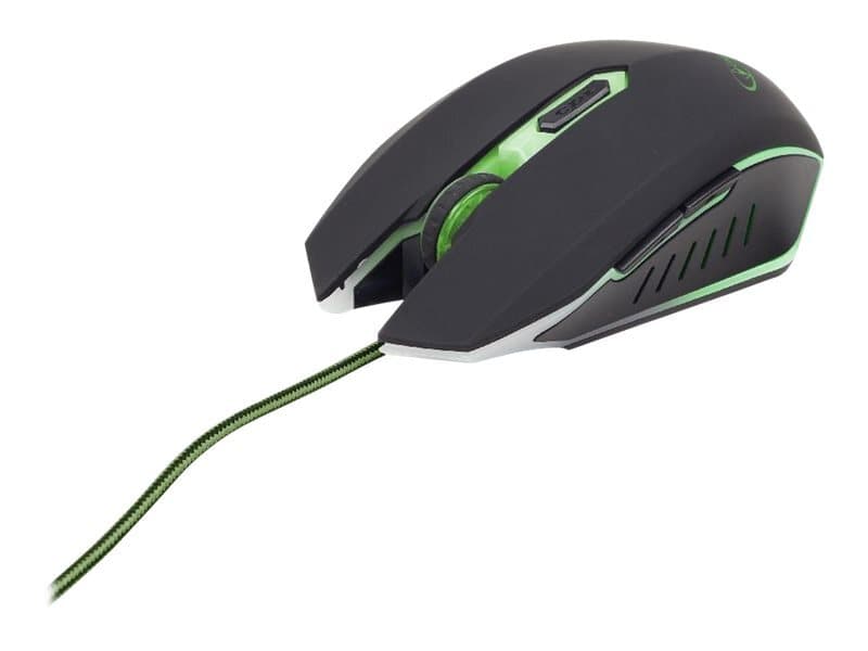 Мишка Gembird MUSG-001-G, оптична (2400dpi), USB, черна, гейминг