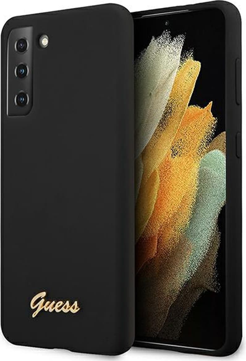 Силиконов (TPU) калъф за Samsung Galaxy S21 Plus (черен) - Guess Hard Silicone Case