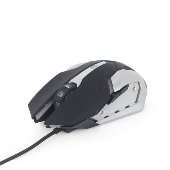 Мишка Gembird MUSG-07, оптична(3200 dpi), 6 бутона, USB, черен/сив, RGB