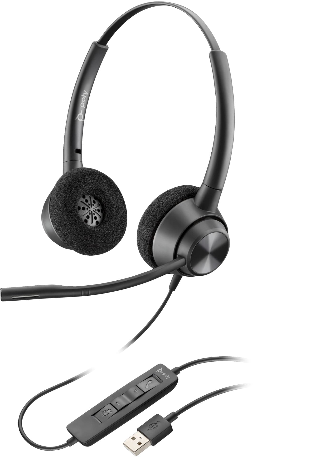 HP Poly EncorePro 310 EncorePro 300 серия слушалки на ухото с кабелно активно шумопотискане USB-A черни